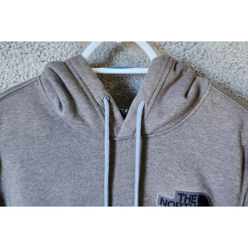 The North Face Gray Logo Long Sleeve Pullover Kangaroo Pocket Hoodie Size Medium